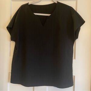 SHEIN Black Boxy Cut Out Blouse